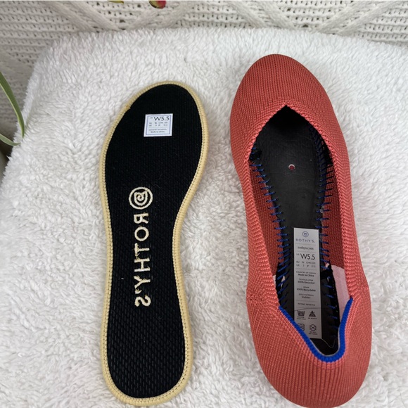 ROTHY'S | Pink Persimmon Retired Marina Round Toe Sustainable Flats - Picture 12 of 15